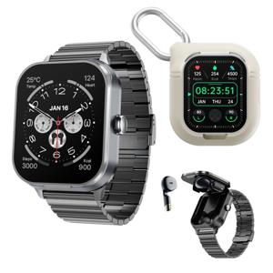 스마트워치 이어폰 내장형 이어폰 스마트워치 2in1 블루투스 통화 음악 심박수 건강 모니터링 운동 NFC