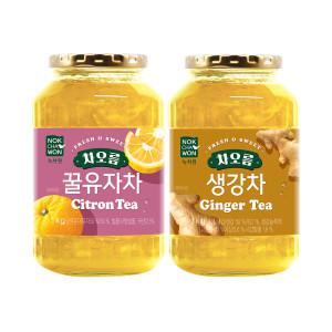차오름 유자차 1kg + 생강차 1kg 겨울 인기 액상차 2종