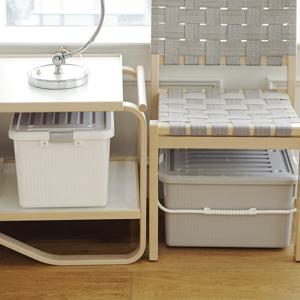 모니카 리빙박스 2P 플라스틱 33L 대형 펜트리 수납 정리 캠핑 나들이 다용도 손잡이 박스