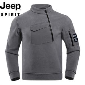 지프 JEEP SPIRIT 2024 신상 전술 폴라폴리스 아웃도어 남성 기모와 도톰한 맨투맨 보온 플리스 상의