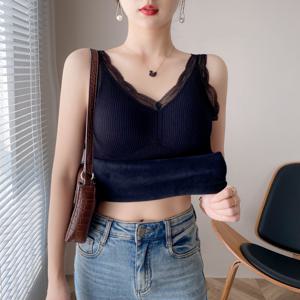 여성 끈 레이스 브라 웜 나시