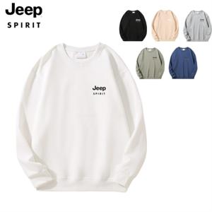 JEEP SPIRIT 지프 남녀공용 순 색 맨투맨 라운드 긴팔 루즈핏 캐주얼 상의