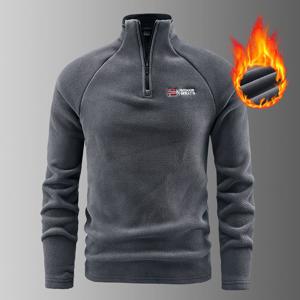 남자 겨울 기모 반집업 티셔츠  보온 이너 티셔츠