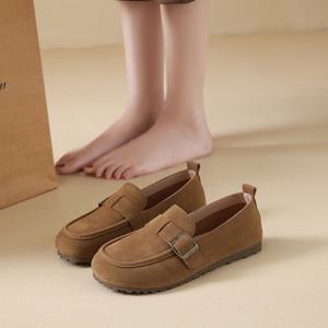 봄 가을 여자 신발 단화 빈티지 스웨이드 플랫 슈즈 로퍼 단화 캐주얼 여성 슬립온 로퍼