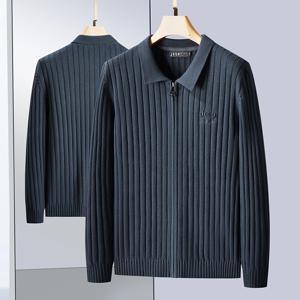 JEEP SPIRIT 남성 오버핏 지퍼 브이넥 스웨터