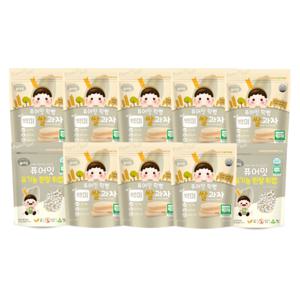 유기농 백미 떡뻥+흰쌀 튀밥 우리아이 첫과자 10봉세트