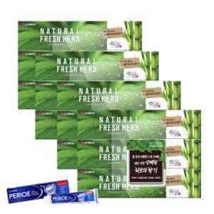 죽염 내추럴 후레쉬 허브 치약 130G 12개 (3입 4세트) + 사은품)페리오 뉴후레쉬 알파 170g 1개