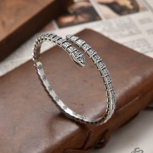 순은 실버 S925 팔찌 뱅글 bangle 볼 할로우 오픈 뱀 문신 무늬