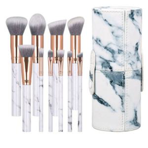 메이크업 브러쉬 10종 + 대리석 파우치 세트 혼합색상 1세트