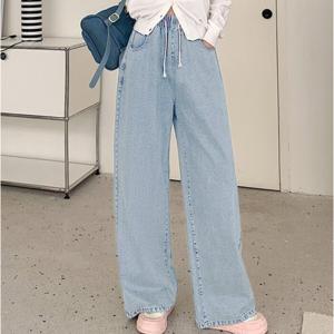 남녀공용 트렌디 데님 와이드 밴딩팬츠 여자 데일리 심플 베이직 오버핏 데님 청바지 (2장이상추가할인)