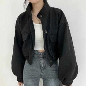 차이나넥 울소재 방한 방풍 모직 자켓 데일리 아방가르드 트렌디 와이드핏 숏 점퍼 (2장이상추가할인)