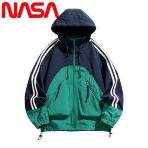 NASA 가을 신상 후드자켓 캐주얼 커플 집업 후드 바람막이 루즈핏 배색 트레이닝 점퍼 YPD-6801JK
