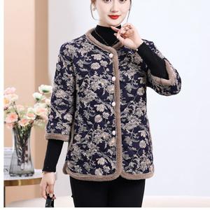 중년 여성 7부 소매 반팔 패딩 조끼 누빔 기모 조끼 베스트