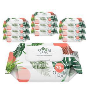 올담 안전한 아기 물티슈 캡형 70매 10팩