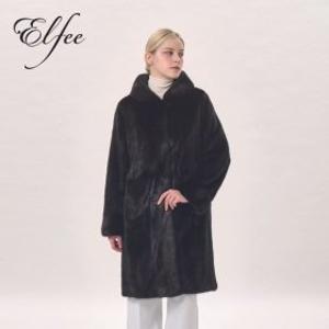 진도풀스킨 휘메일밍크 후드롱코트(블랙)