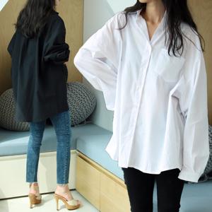 기본 셔츠 블라우스 화이트 블랙 남방 루즈핏 오버핏 빅사이즈 면접 실기시험