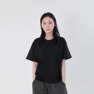 네오플레인 무지 주머니 여자 반팔티 티셔츠 면티 20수 코튼 레이어드 흰색 이너티