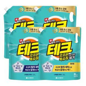 (엘지생활건강)테크 호르몬 특유취 제거 실내건조 액체세제 리필 2L X 4개 택 1