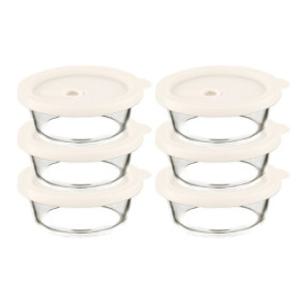 내열유리 냉동밥 보관용기 원형 400ml 6P/ 전자레인지 밥용기 이유식 소분 용기