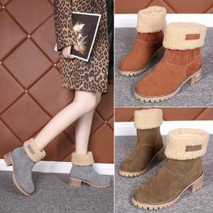 빅사이즈 여성 투웨이 양털후리스 잉글리시 미들힐 가죽 워커 부츠 기모 앵클부츠 겨울부츠