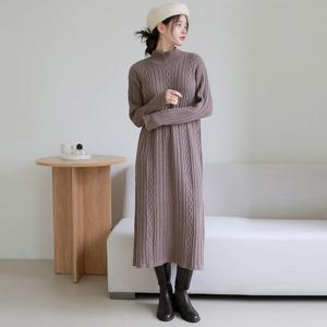 (최초가119000원)(르포엠)로비아 캐시미어 울 블렌딩 니트 원피스