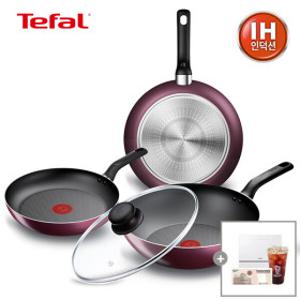 (설메가히트)테팔 인덕션 메를로 프라이팬 웍 4종 세트 57980원 (팬24+팬28+웍28+유리뚜껑28)