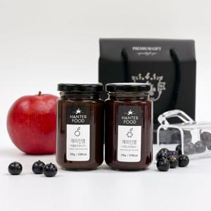 무설탕 수제잼선물세트4호 (250gx2ea) 아로니아잼 사과잼 답례품 선물세트 설날 10+2