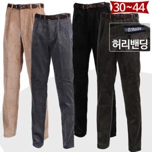 중년 남성 기모 골덴바지 남자 겨울 따뜻한 코듀로이 남성골프바지 빅사이즈바지 기모팬츠 방한바지