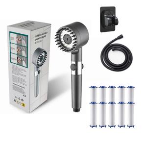 수압 3단조절 원터치 여과 필터 샤워기헤드 초고압 욕실