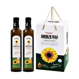 햇살품은 해바라기씨유 500ml-2P 식용유 선물세트 해바라기유 기름 추석 명절 설 설날 회사 거래처 답례품