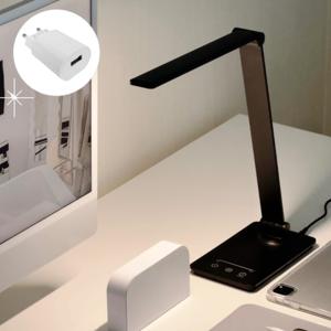 (어댑터 증정+특가) LED스탠드 공부 접이식 책상스탠드 학생 독서등 블랙+전용어댑터