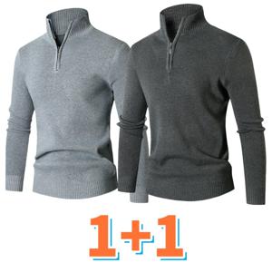 1+1 남성 니트 가을 겨울 목폴라 목티 스웨터