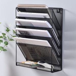 A4 5단 철제 서류꽂이 사무실 문서 서류 정리 책상 정리함 파일 꽂이 스탠 벽걸이 수납함 파일함