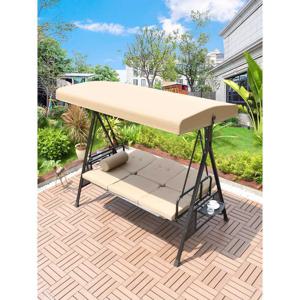 J2K 3인용 야외 그네 흔들 의자 테라스 정원용 방수