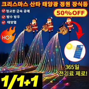 전기료 제로 크리스마스 산타 태양광 정원 장식등 스마트태양광 led 조명 산타철예품장식