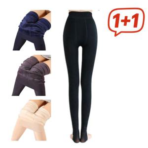 1+1 따뜻한 겨울 생활 기모 보다 좀 더 두툼한 융털 무발 레깅스 안감 융털로 따뜻함이2배구성도2개