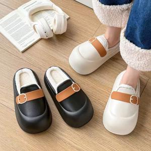 여성 포근한 겨울 방한 털슬리퍼 발편한 가벼운 EVA 방수 샌들 슬리퍼