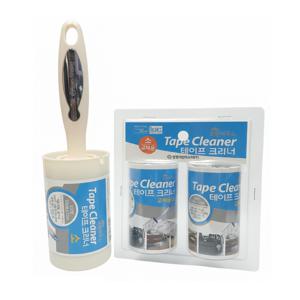 테이프 크리너(소) 세트/침구 옷 먼지 머리카락 돌돌이 끈적임 없는 먼지제거 본품+교체용 2매입