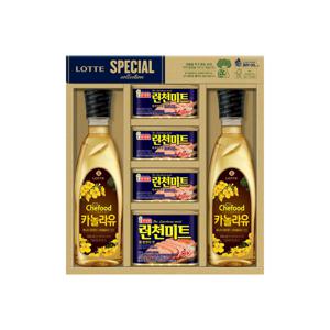 롯데푸드 프리미엄 혼합7호(ECO)(런천미트200g 3개 런천미트340g  카놀라유500ml2개)4개