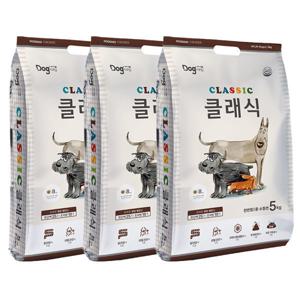 (빅세일특가)도그랑 전연령 강아지 클래식 건식사료 5kg x3개(15kg)