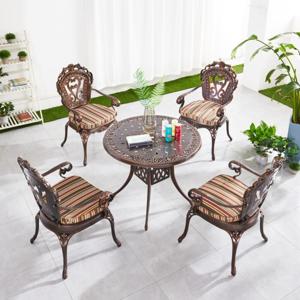 TY091 주물 야외 테이블세트 모음 바베큐테이블세트 모음-5번세트- 의자 4개 직경 90  원형 테이블