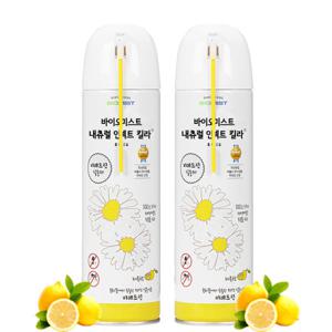 국화꽃 피레트린 살충제 내츄럴 인섹트 킬라 러브버그 모기 강력 살충 레몬향 500ml x2개 묶음