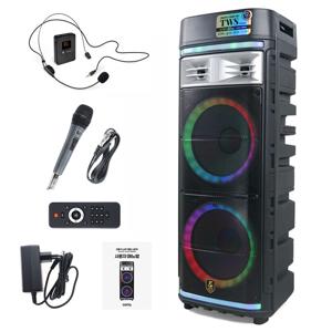 이동식 블루투스 무선 파티박스 버스킹 앰프 스피커+노래방 마이크 CR500EC(스피커+유선1+헤드셋1)