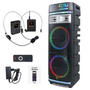 이동식 블루투스 무선 파티박스 버스킹 앰프 스피커+노래방 마이크 CR500CD(스피커+헤드셋2)