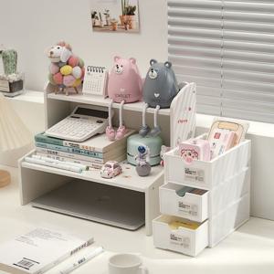 데스크 멀티 다용도 수납 선반 소품정리함(수납대1개+바구니3개)