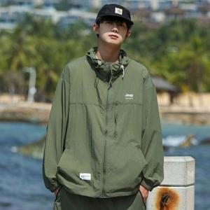 JEEP SPIRIT 지프스피릿 남성용 캐주얼 바람막이 점퍼 자외선 차단 바람막이