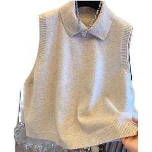 고급스러운 바람 나른한 터틀넥 니트 조끼 가을 겨울 신상 겹쳐 입기 민소매 숄더