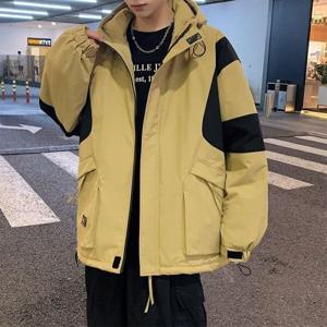 남성용 후드 롱 패딩 자켓 오버핏 바람막이 롱 패딩 겨울 잠바 도툼한 야상 점퍼 아 빅사이즈~8XL