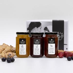 건강차+잼선물세트1호 (250gx3ea) 생강차 도라지차 아로니아잼 선물세트 설날 10+2