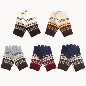 노르딕 겨울장갑 니트 기모 여자 남자 스마트폰터치 손가락 털장갑 OFS-DMGV05